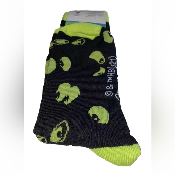 Scooby Doo Crew Socks 1 Pair Men's 6-12 Black Green w Scoob & Eyes Where Are You - Picture 9 of 10